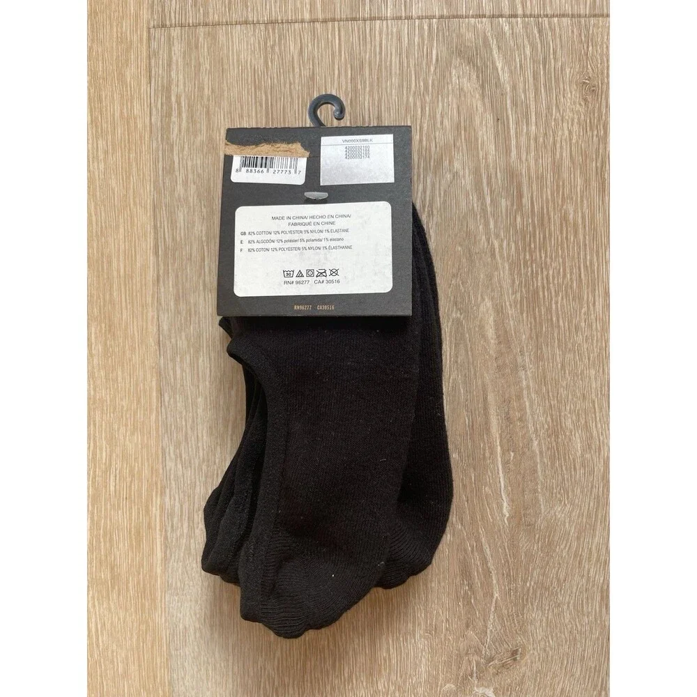 3-pack of black Vans Classic Super No Show Socks. Men’s 6.5-9